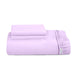 3 Piece Fitted Sheet Set Super Soft Light Purple Single Size 90x200+20cm with 2 Pillow Case - Cotton Home
