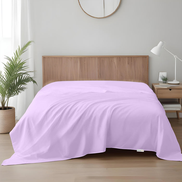 Flat Sheet Supersoft Microfiber Super King 240x260cm-Lt Purple