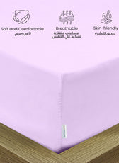 Supersoft Microfiber Fitted Sheet 90x200+20 CM Light Purple with Deep Pockets