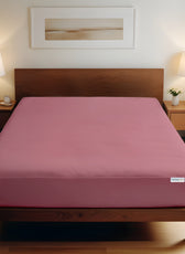 Super Soft Twin Size Fitted sheet 160x200+30 CM Mauve with Deep Pockets - Cotton Home