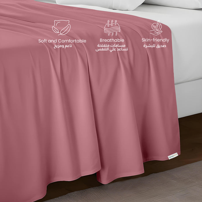 Flat Sheet Super Soft King 220x240cm-Mauve