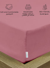 Supersoft Microfiber Queen Size Fitted sheet 180x200+30 CM Mauve with Deep Pockets