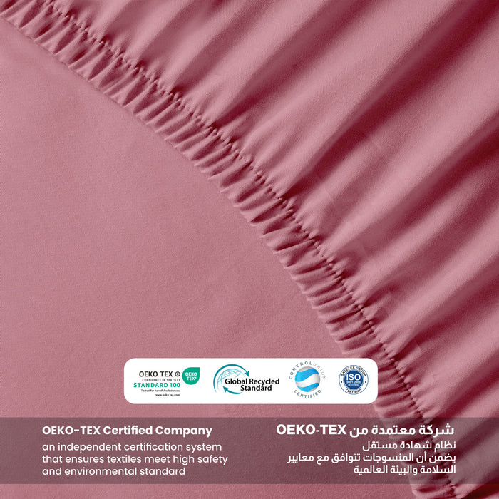 3 Piece Fitted Sheet Set Supersoft Microfiber Mauve Single Size 120x200+25cm with 2 Pillow Case