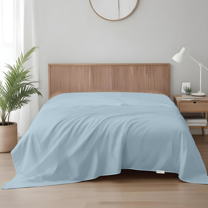 Flat Sheet Super Soft Queen 200x220cm-Metalic Blue
