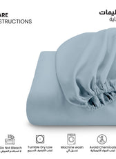 Supersoft Microfiber Single Fitted Sheet 90x200+20cm Metallic Blue with Deep Pockets