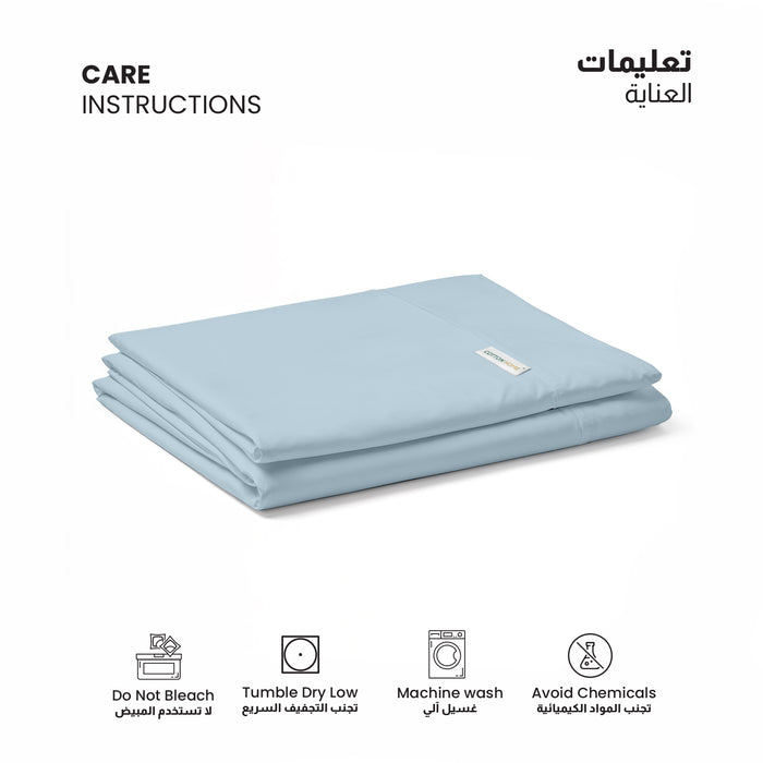 Flat Sheet Supersoft Microfiber King 220x240cm-Metalic Blue
