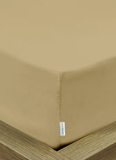 Super Soft Twin Size Fitted sheet 160x200+30 CM Mustard with Deep Pockets - Cotton Home