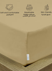 3 Piece Fitted Sheet Set Supersoft Microfiber Mustard King Size 180x200+30cm with 2 Pillow Case