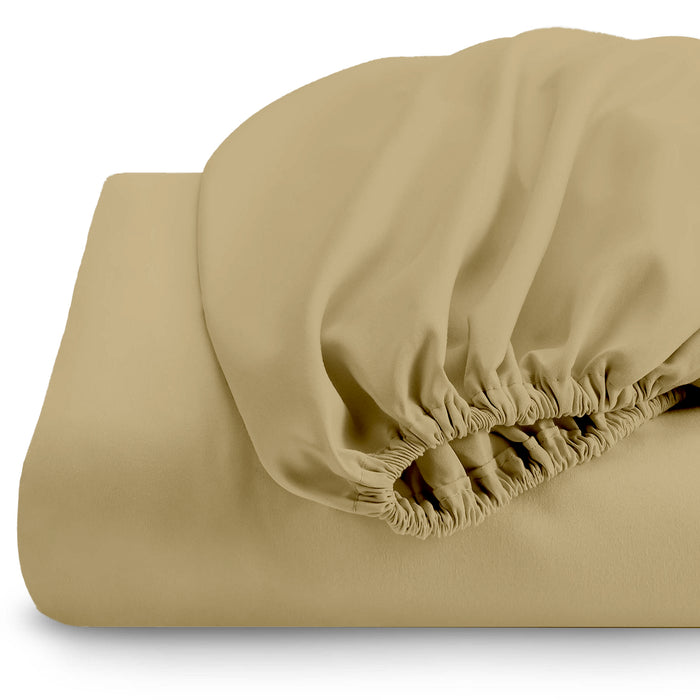 Super Soft Fitted sheet 90x200+20 CM - Mustard - Cotton Home