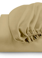 Super Soft Double Size Fitted sheet 120x200+25 cm Mustard with Deep Pockets - Cotton Home