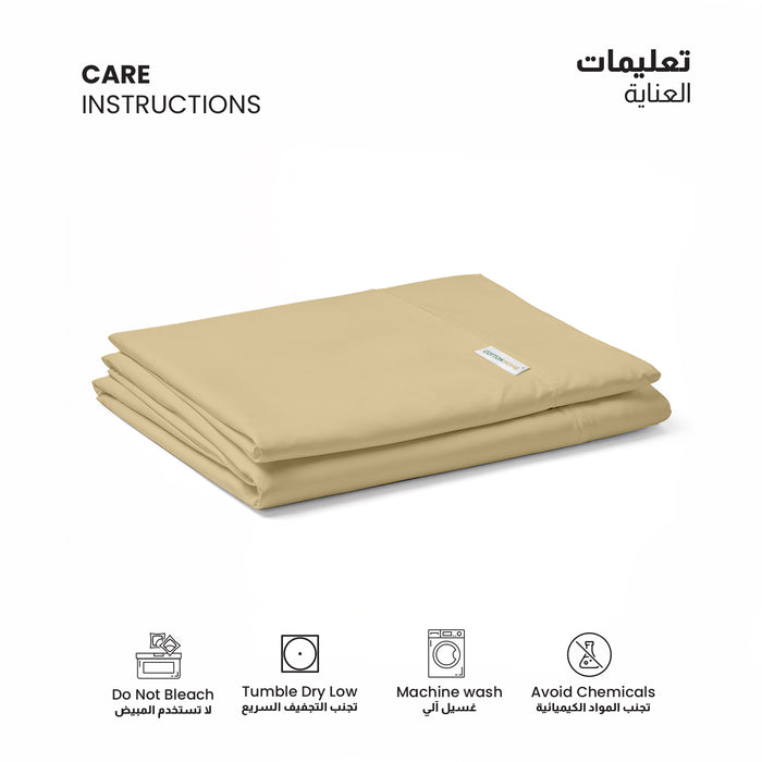 Flat Sheet Supersoft Microfiber Super King Flat Sheet 240x260cm-Mustard