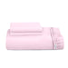 3 Piece Fitted Sheet Set Super Soft Pink Single Size 120x200+25cm with 2 Pillow Case - Cotton Home