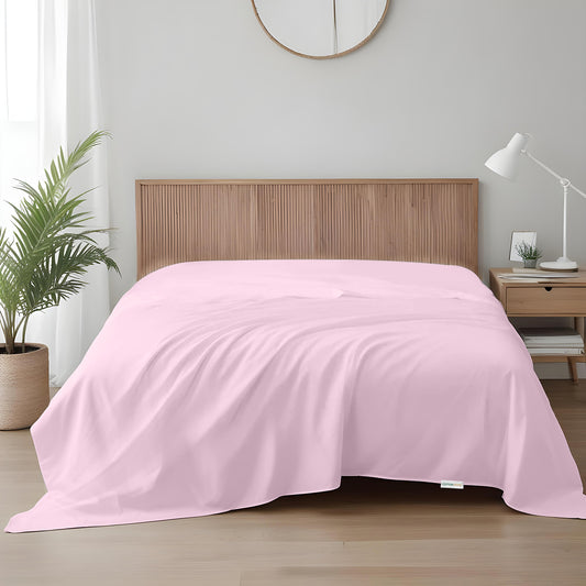 Flat Sheet Supersoft Microfiber King 220x240cm-Pink