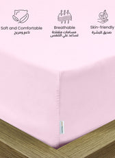 Supersoft Microfiber Single Fitted Sheet 90x200+20 CM Pink with Deep Pockets