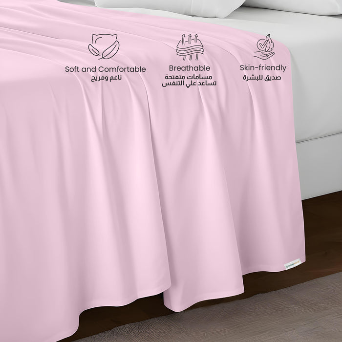 Flat Sheet Supersoft Microfiber Single 160x220cm-Pink