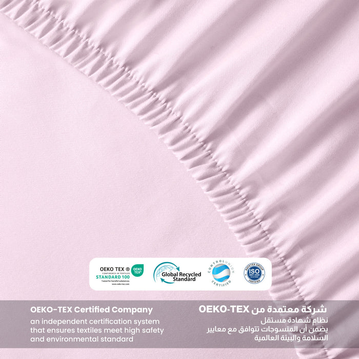 3 Piece Fitted Sheet Set Supersoft Microfiber Pink Single Size 120x200+25cm with 2 Pillow Case