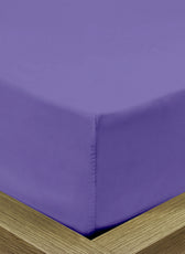 Super Soft King Size Fitted sheet 200x200+30cm Purple with Deep Pockets - Cotton Home