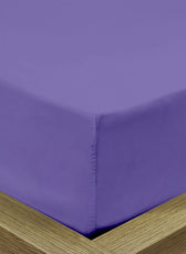 Super Soft King Size Fitted sheet 200x200+30cm Purple with Deep Pockets - Cotton Home