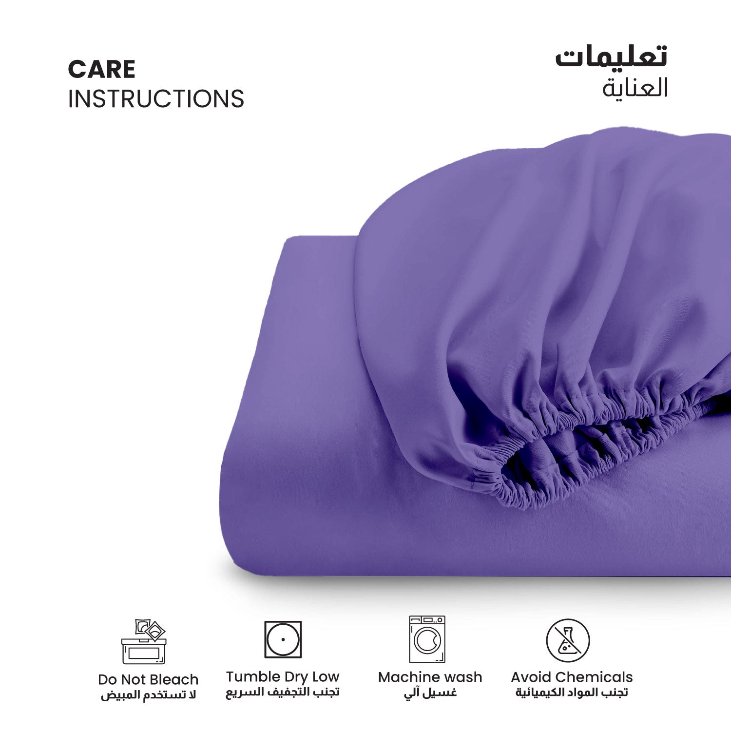Supersoft Microfiber Single Fitted Sheet 90x200+20 CM Purple with Deep Pockets