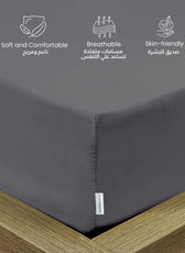 Supersoft Microfiber Single Fitted sheet 90x200+20 CM Silver with Deep Pockets