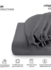 Supersoft Microfiber Single Fitted sheet 90x200+20 CM Silver with Deep Pockets