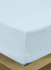 Super Soft Queen Size Fitted sheet 180x200+30 CM Sky blue with Deep Pockets - Cotton Home