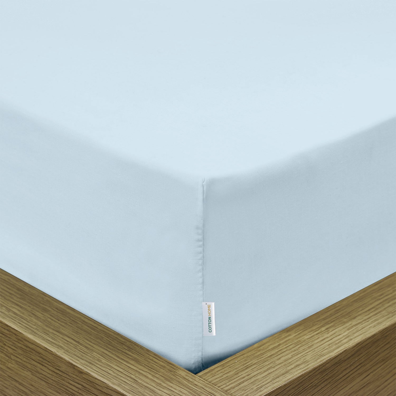 Super Soft Queen Size Fitted sheet 180x200+30 CM Sky blue with Deep Pockets - Cotton Home