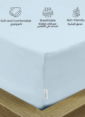 Supersoft Microfiber Single Fitted Sheet 90x200+20 CM Sky Blue with Deep Pockets