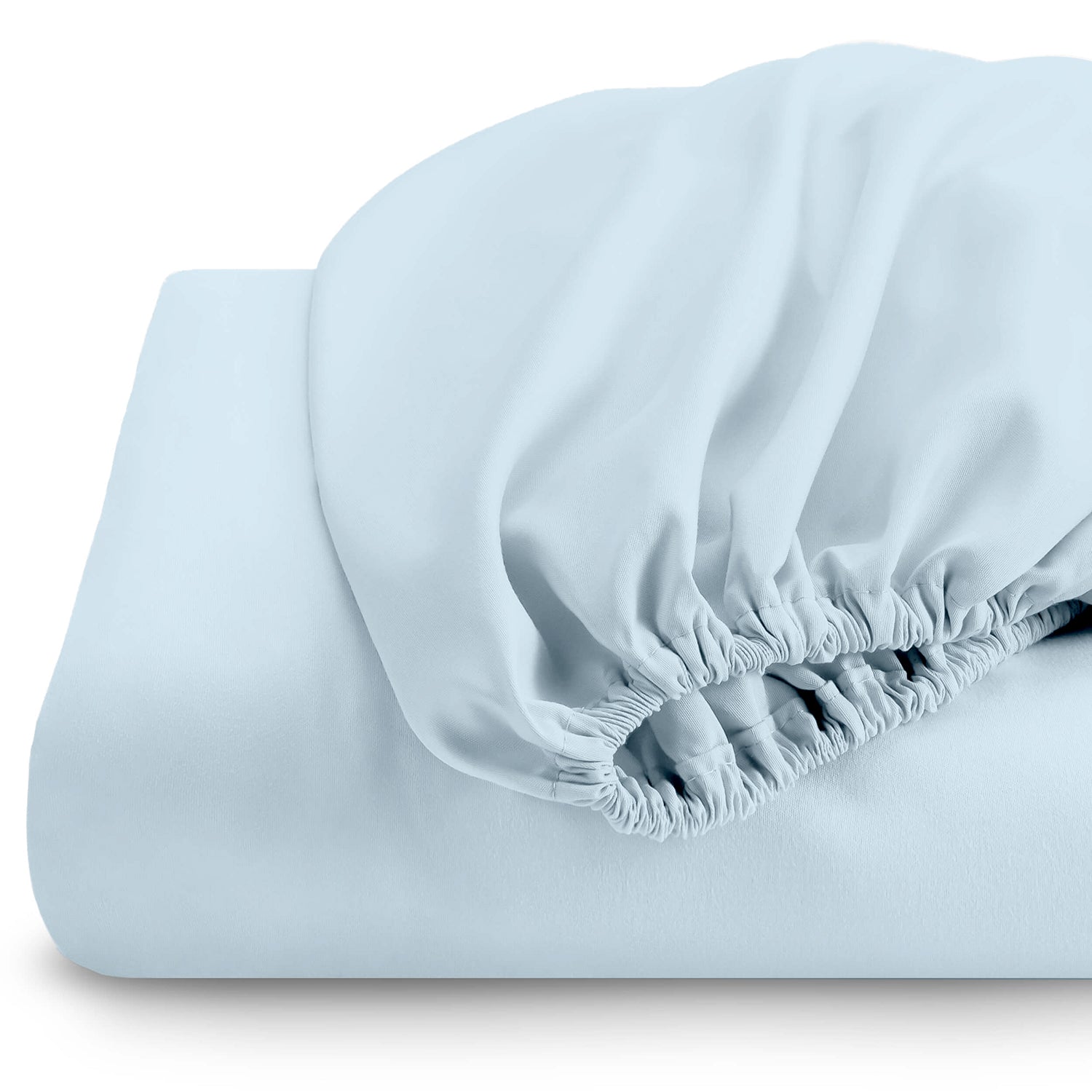 Super Soft Queen Size Fitted sheet 180x200+30 CM Sky blue with Deep Pockets - Cotton Home
