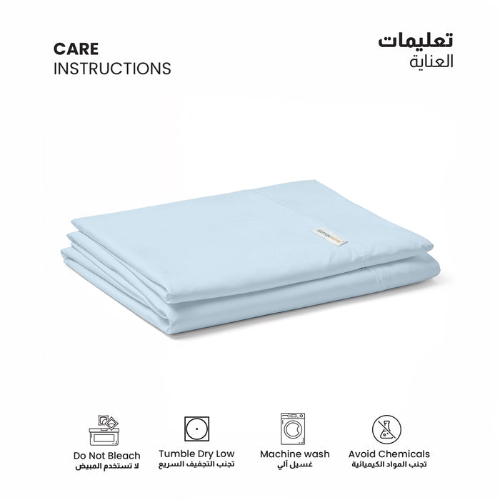 Flat Sheet Supersoft Microfiber Super King 240x260cm-Sky Blue