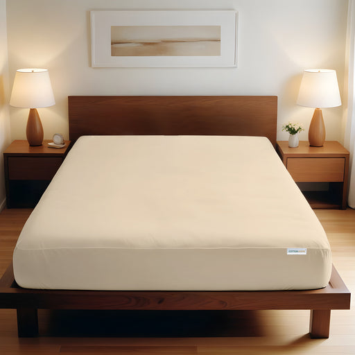 Super Soft Queen Size Fitted sheet 180x200+30 CM Stone with Deep Pockets - Cotton Home