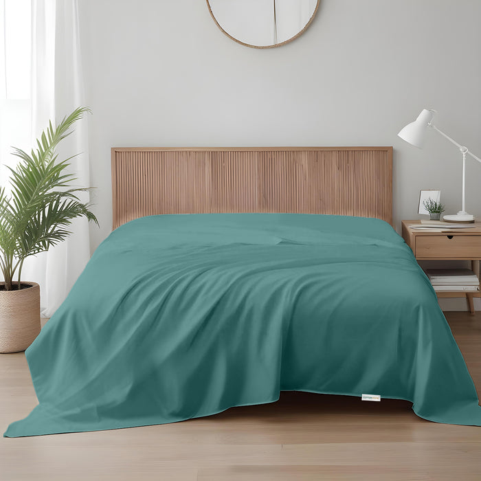Flat Sheet Super Supersoft Microfiber King Flat Sheet 240x260cm-Teal