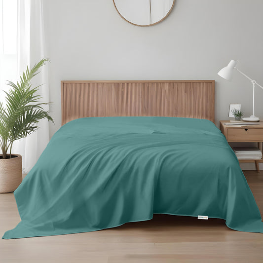 Flat Sheet Supersoft Microfiber King 220x240cm-Teal