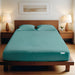 3 Piece Fitted Sheet Set Super Soft Teal Single Size 120x200+25cm with 2 Pillow Case - Cotton Home