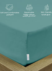 Supersoft Microfiber Twin Size Fitted sheet 160x200+30 CM Teal with Deep Pockets