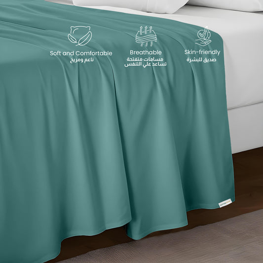 Flat Sheet Super Soft Queen 200x220cm-Teal