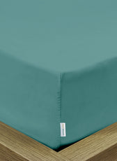 Super Soft  Queen Size Fitted sheet 180x200+30 CM Teal with Deep Pockets - Cotton Home