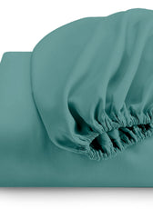 Super Soft  Queen Size Fitted sheet 180x200+30 CM Teal with Deep Pockets - Cotton Home