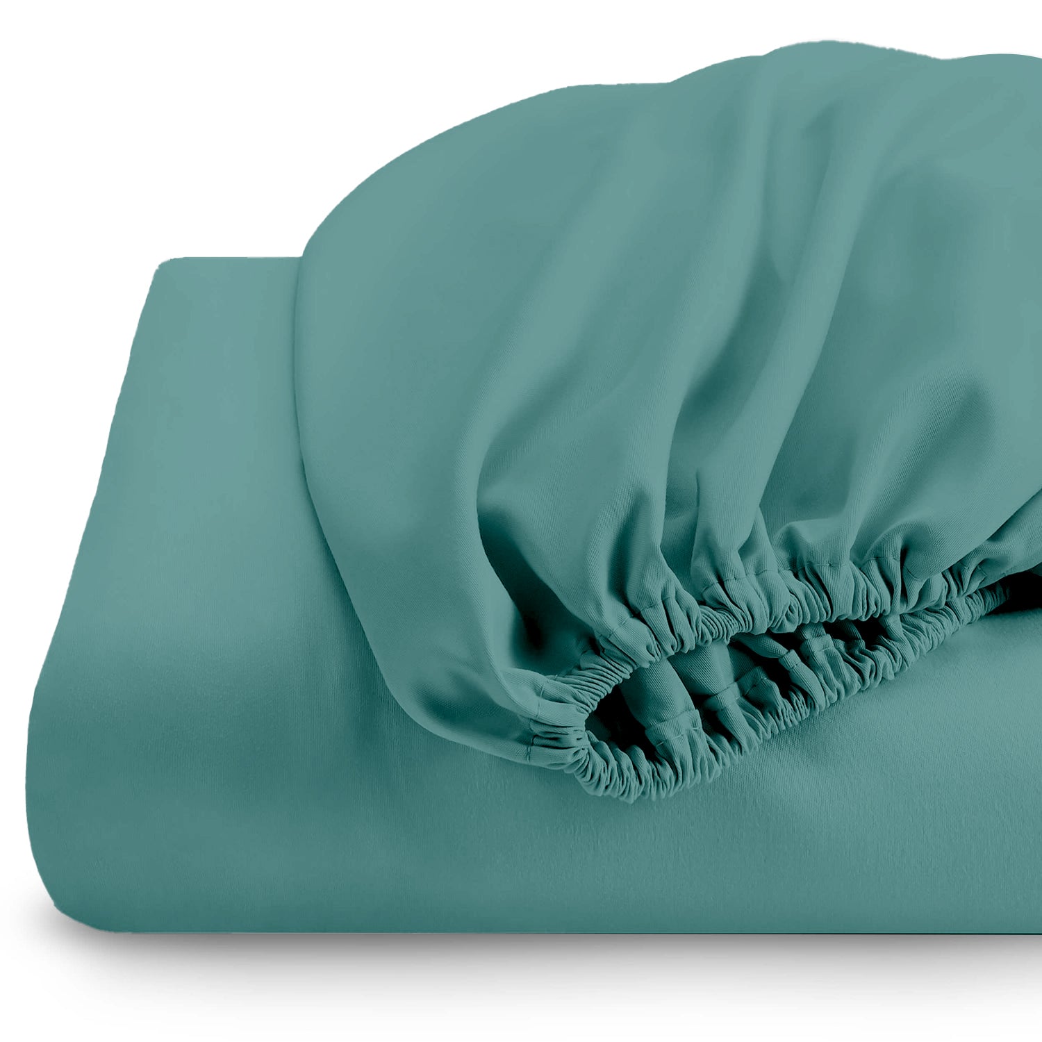 Super Soft  Queen Size Fitted sheet 180x200+30 CM Teal with Deep Pockets - Cotton Home