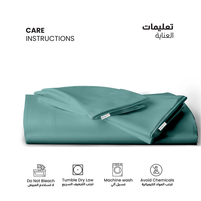 3 Piece Flat Sheet Set Supersoft Microfiber Teal Queen Size 200x220 with 2 Pillow Case