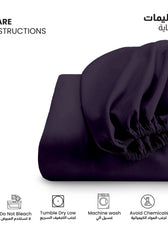 3 Piece Fitted Sheet Set Supersoft Microfiber Dark Purple King Size 120x200+25cm with 2 Pillow Case