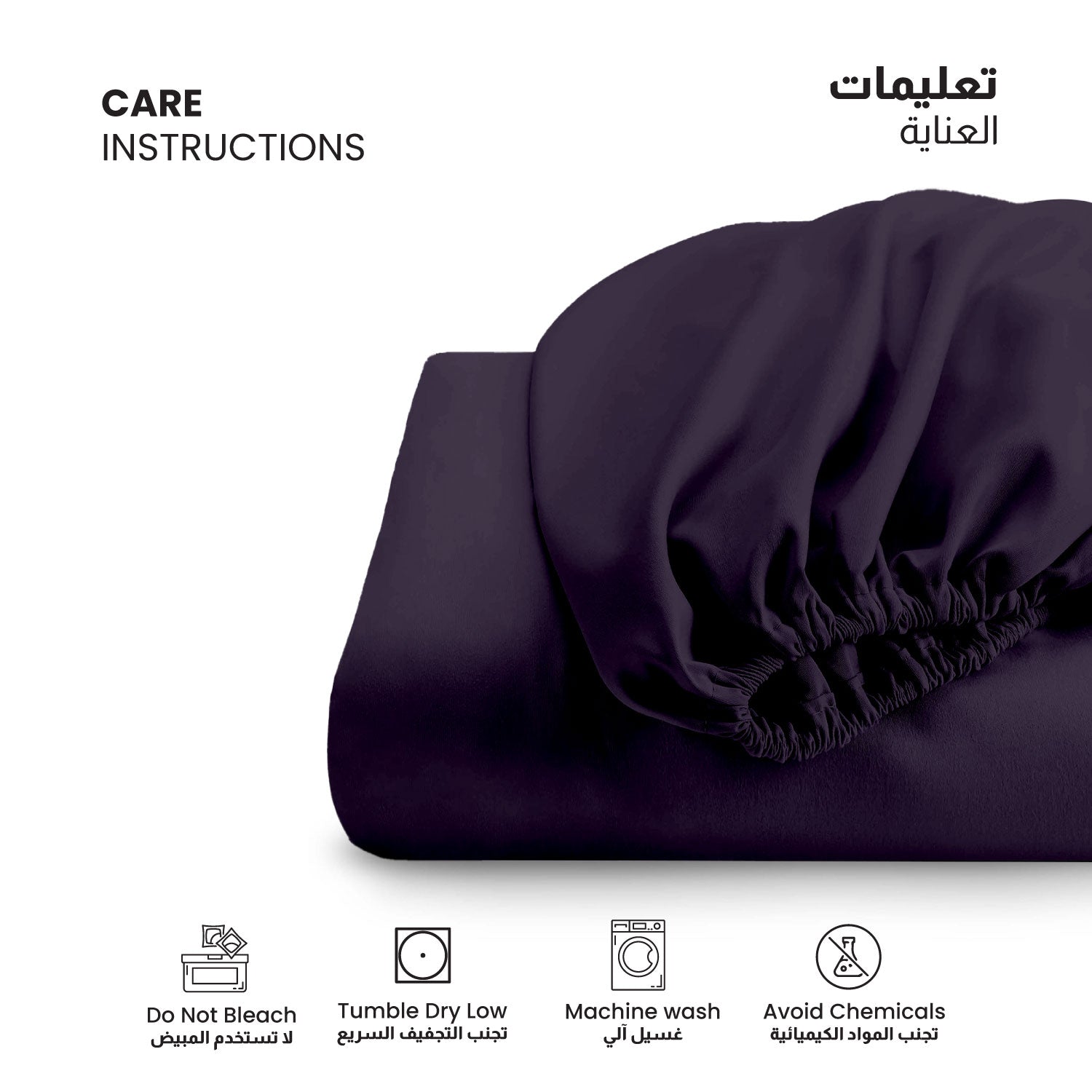 3 Piece Fitted Sheet Set Supersoft Microfiber Dark Purple King Size 120x200+25cm with 2 Pillow Case