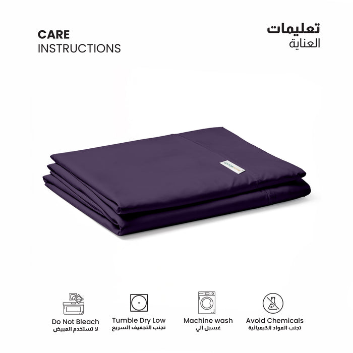 Flat Sheet Supersoft Microfiber Queen 200x220cm-Dk Purple