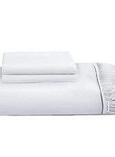 3 Piece Fitted Sheet Set Super Soft White Single Size 90x200+20cm with 2 Pillow Case - Cotton Home