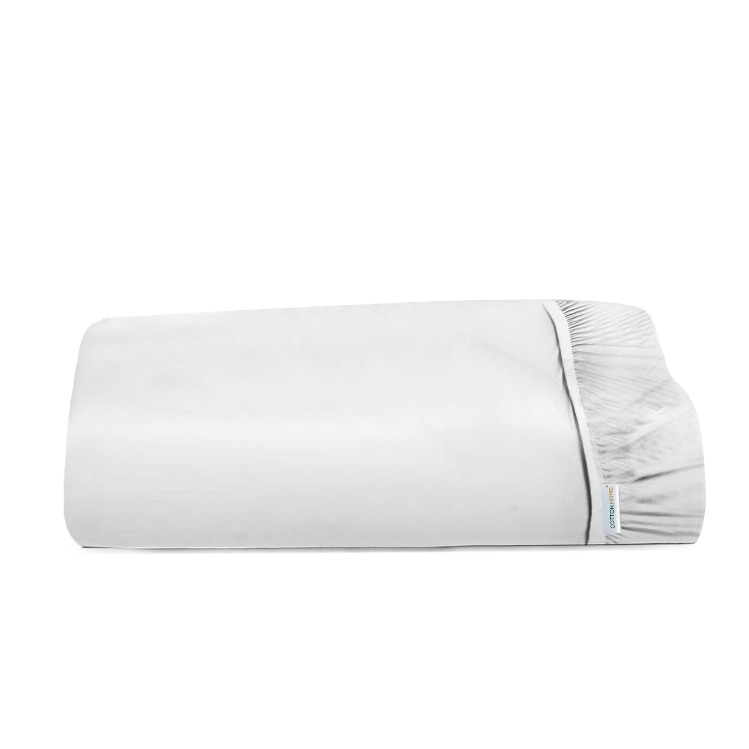 Super Soft King Size Fitted Sheet 200x200+30cm White with Deep Pockets - Cotton Home