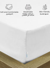 Supersoft Microfiber Double Size  Fitted sheet 120x200+25 cm White with Deep Pockets