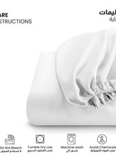 Supersoft Microfiber Double Size  Fitted sheet 120x200+25 cm White with Deep Pockets