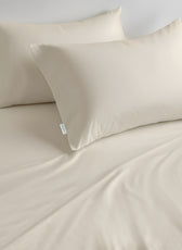 Egyptian Cotton Queen Size Ivory Fitted Sheet 180X200+30CM with Pillow Case - Cotton Home