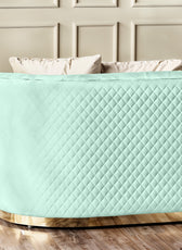 Fiona 3 Seater Velvet  Sofa - Mint Green - L247cm x W94cm x H81cm - Cotton Home