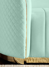 Fiona 3 Seater Velvet  Sofa - Mint Green - L247cm x W94cm x H81cm - Cotton Home